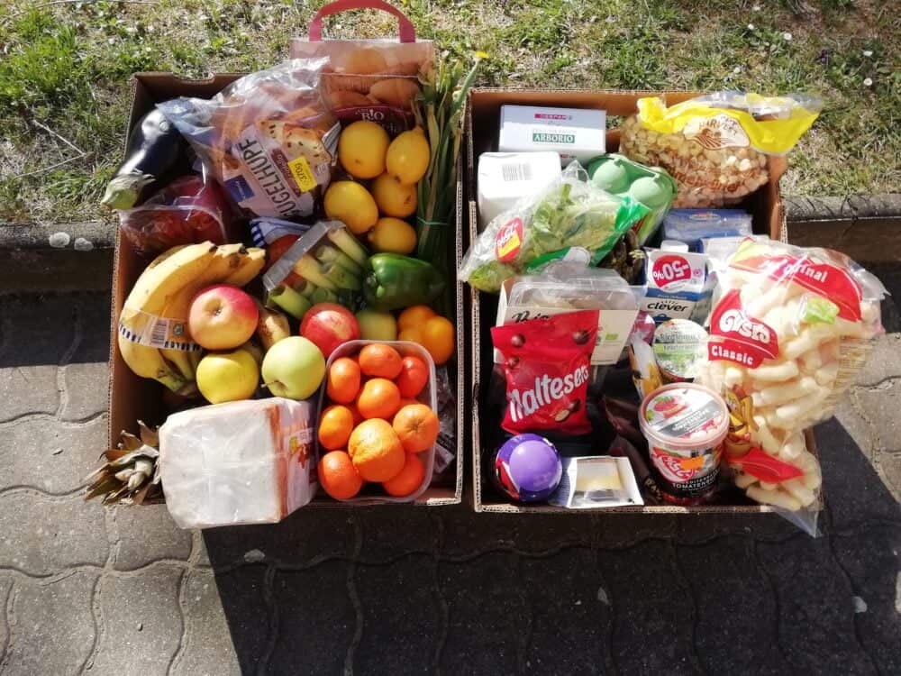 Lebensmittelpaket für österreichische Familien