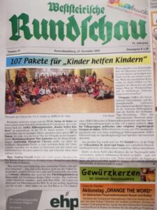 107 Pakete für "Kinder-helfen-Kindern"