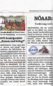 SPÖ-Sozialprojekt: Komm und bring