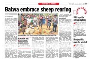 Batwa embrace sheep rearing