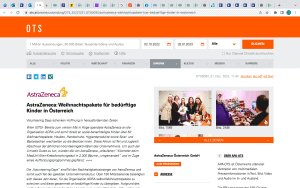 AstraZeneca: Weihnachtspakete für bedürftige Kinder in Österreich