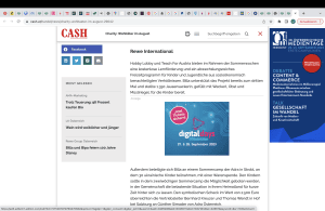 cash.at: Zeitungsbericht über REWE Unterstützung für ADRA Sommercamp 2023