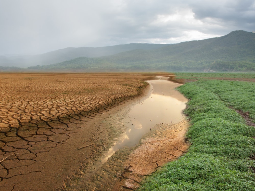 Dürre Landschaft durch Klimawandel bedroht