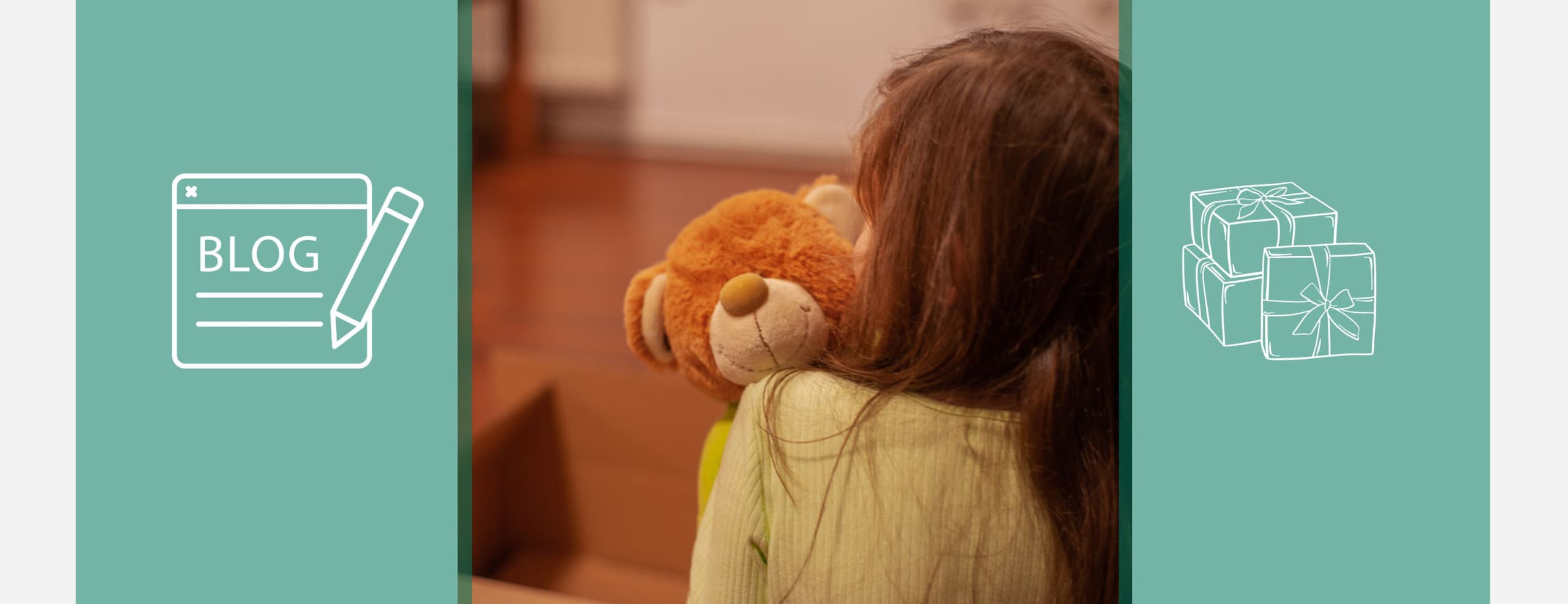 Mädchen mit Teddybär im Arm