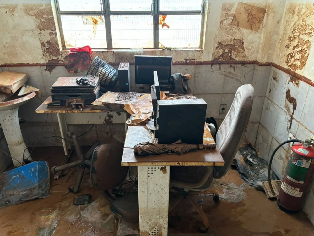 Überflutetes und zerstörtes ADRA Regionalbüro in Südbrasilien