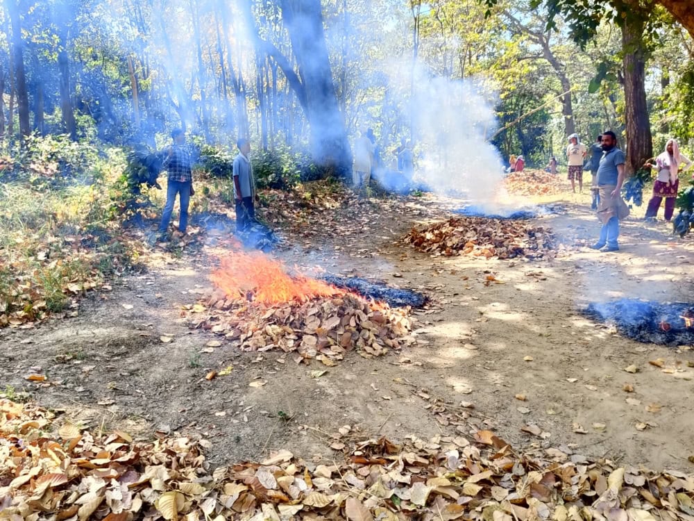 Bekämpfung von Feuer in Nepals Wäldern
