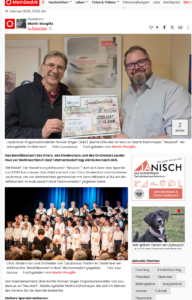 Zeitungsbericht Mein Bezirk Benefizkonzert Bad Tatzmannsdorf