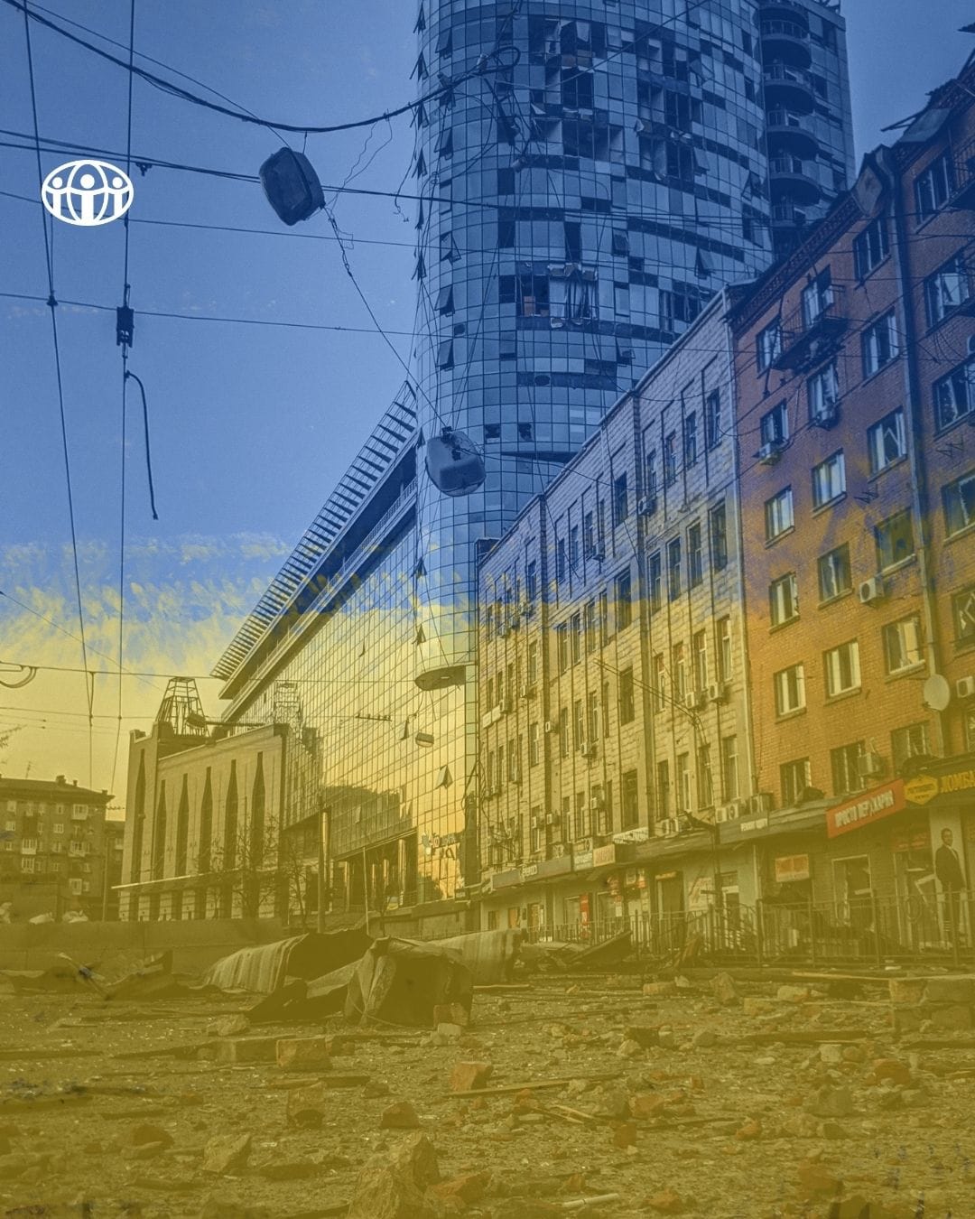 Zerstörte Häuser in der Ukraine